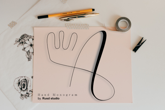 Hand Monogram Font for Elegant Design